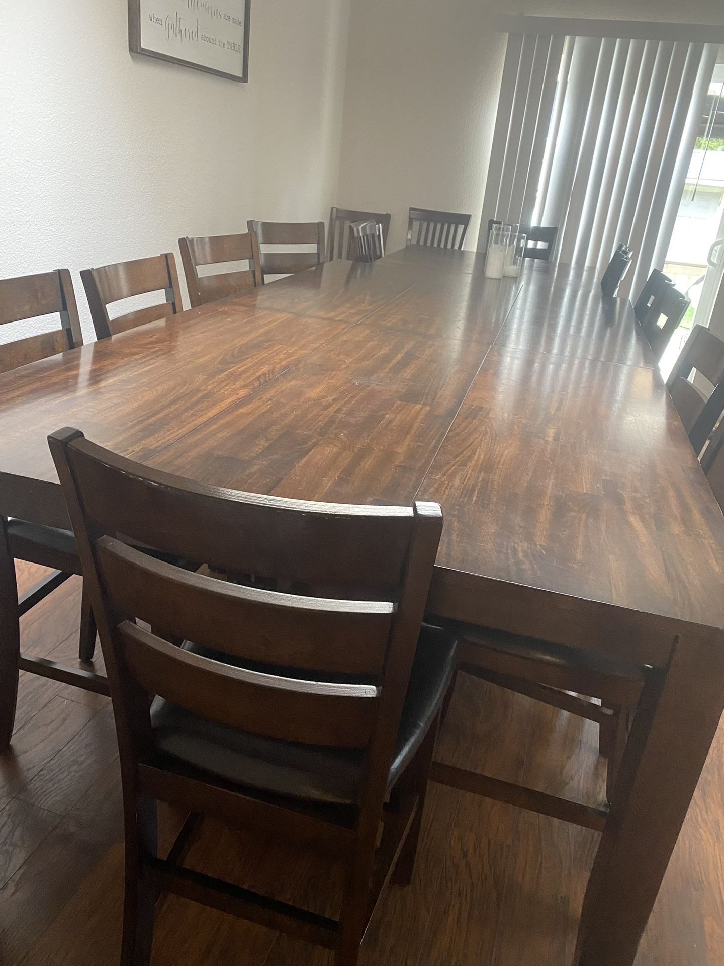 Wooden Table With 12 Chairs