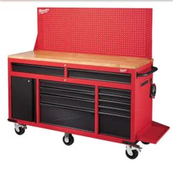 Milwaukee 61" sliding pegboard mobile toolbox, minor scuffs,dings,New, Financing available