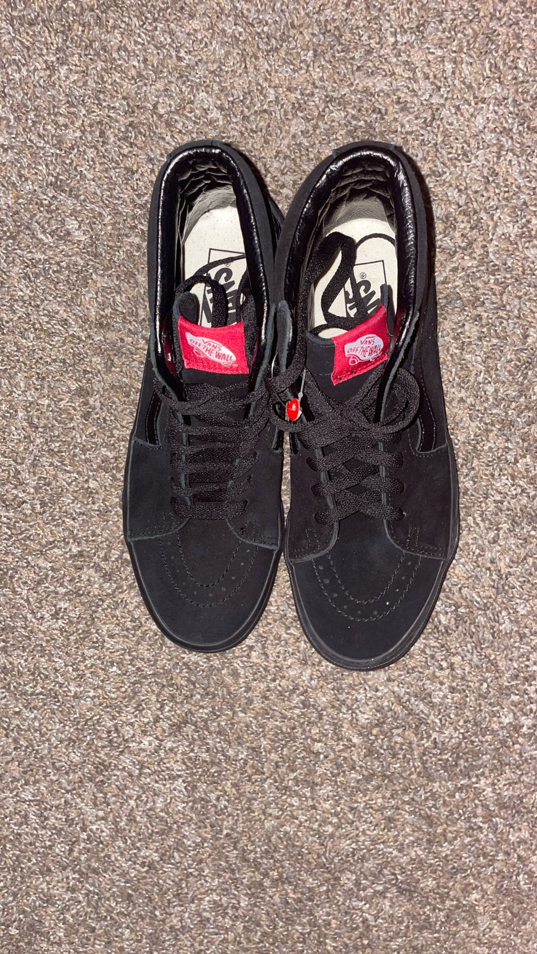 Black Vans Sk8-Hi skate shoes