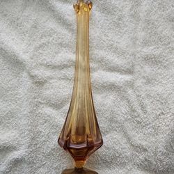 Vintage Viking Amber Glass Vase