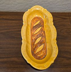 MCM Retro USA Potteries Harvest Gold Large Deep Rectangle Bread Platter Dish