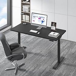 FlexiSpot E8 Electric 55"W Height-Adjustable Standing Desk, Black 