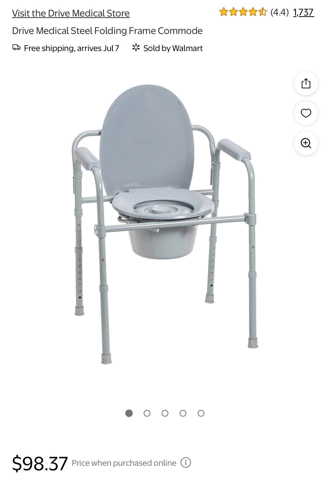 Drive Medical Steel Folding Frame Commode