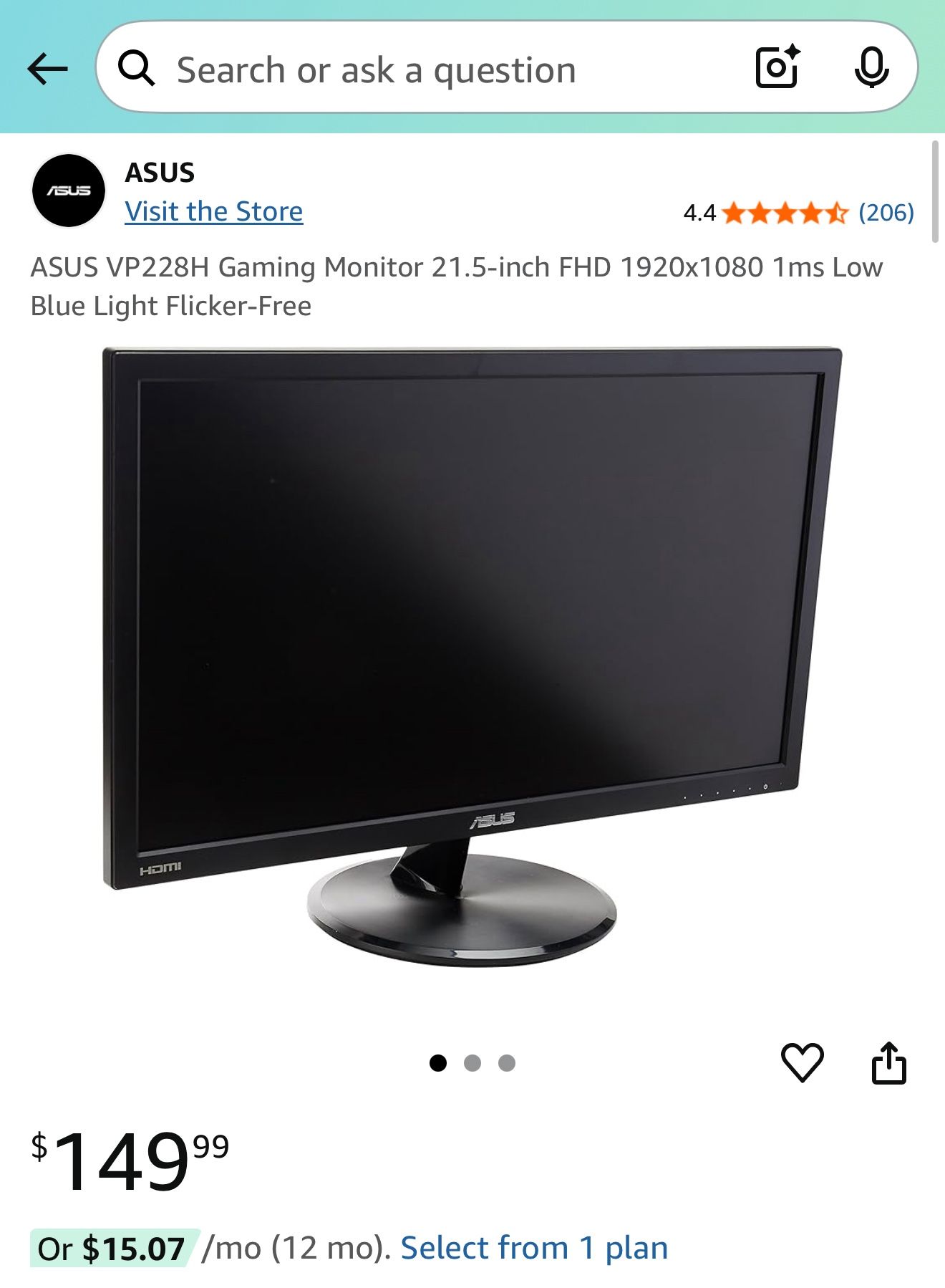 Brand New 21.5” Asus Gaming Monitor