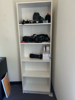 White 5-shelf Bookcase