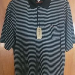 Greg Norman / Tasso Elba Polo PlayDry Golf Shirt XL Black & White BRAND NEW NWT