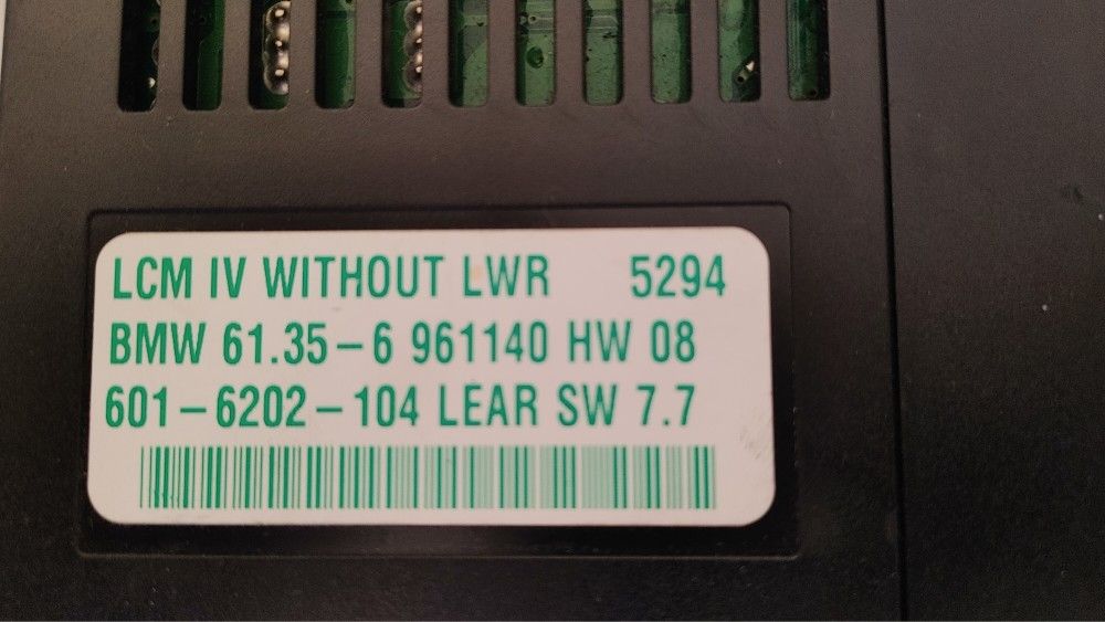 BMW X5, E53, E39 LCM-4 Light Check Control Module Without LWR (headlamp leveling) Genuine OEM.
Fits 5 series, M5 E39 body and X5 E53 body