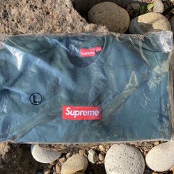 Suprem Box Logo Crewneck Pine Green Size Large