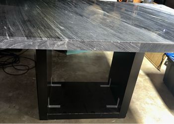 70 inch x 42 inch Modern Dark Gray Marble Dining Table – New – Reinforced Base – $800 OBO