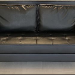 57” Faux Leather Sofa Couch