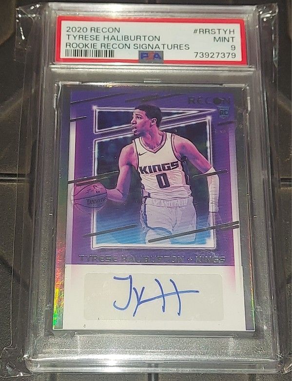 2020 RECON TYRESE HALIBURTON ROOKIE RECON SIGNATURES AUTO PSA 9