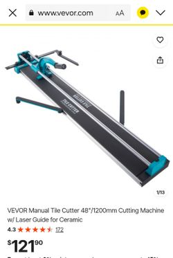 VEVOR Manual Tile Cutter 48"/1200mm Cutting Machine w/ Laser Guide for Ceramic