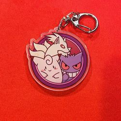 ✨ Gengar Clefairy Ninetales Acrylic Keychain ✨ Double-Sided Vivid Art ✨ Premium