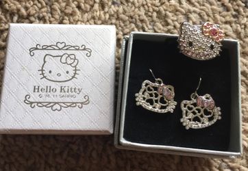 Sanrio pair of earrings and ring Brand new! Never been used