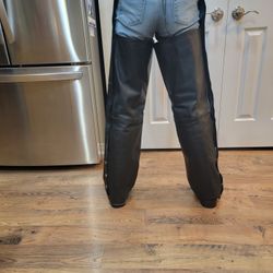 Leather biker chaps.