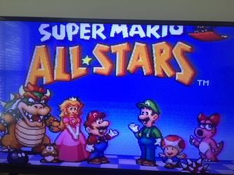 Nintendo SNES w/ Super Mario Allstars Game Cartridge + all connections