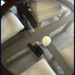 Coffee Table + 4 Ottoman Stools