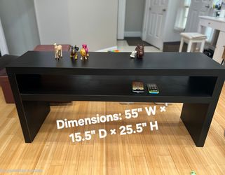 🖤 Black Console / Sofa Table with Storage Shelf – $20