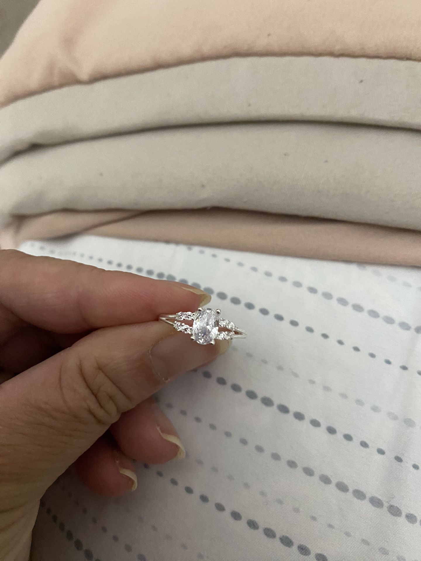 Real 925 Sterling Silver Wedding Ring Size 6