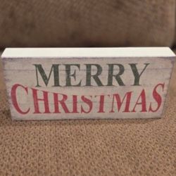 Merry Christmas Tabletop Wood Decoration 
