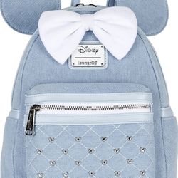 Loungefly Minnie Mouse Denim Mini Backpack