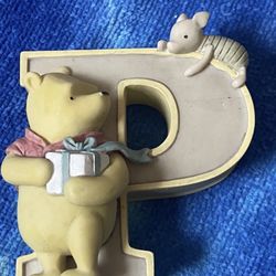Vintage Classic Disney Winnie the Pooh Michel & Company Ceramic Letter P