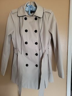 Worthington Womens Hooded Raincoat Small