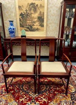 2 Chinese Ming Style Antique Wood Armchair furniture chair old dark wood tone.