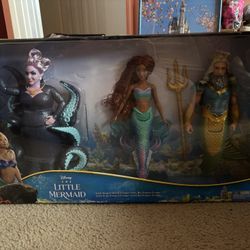 Disney The Little Mermaid Ariel King Triton & Ursula 3 Fashion Dolls Gift Set