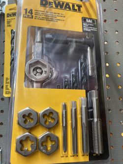 14  FRACTIONAL TAP AND HEX DIE SET JUEGO FRACCIONARIO DE MACHO DE ROSCAR Y PORTAMACHOS PC./P. JEU DE TARAUDS FRACTIONNELS ET DE FILIERES HEXAGONALES  