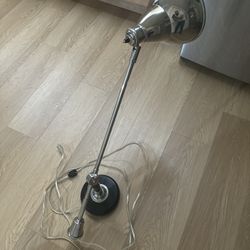 Ralph Lauren Chrome Adjustable Industrial Arm Desk Lamp with 2-way Dimmer