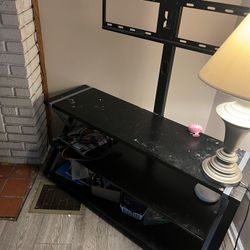 Black TV Stand with Integrated Mount