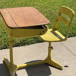 Kids Vintage Desk And Chair
