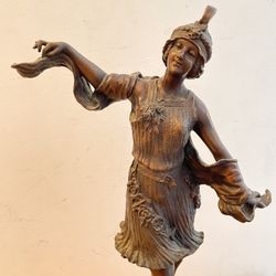 Antique 19" Armand Godard "Danseuse Orientale" Bronze Sculpture - Signed