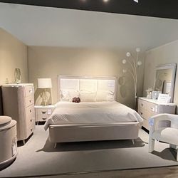 King Bed, Dresser, Mirror And Nightstand 