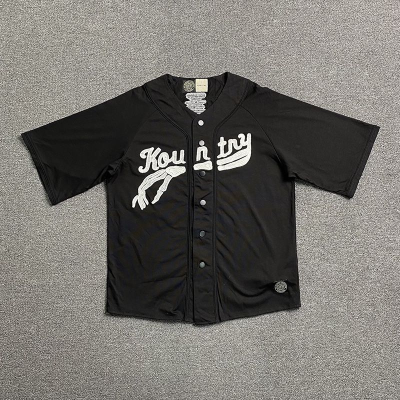 Kapital Black Thick Knit Baseball Shirt 