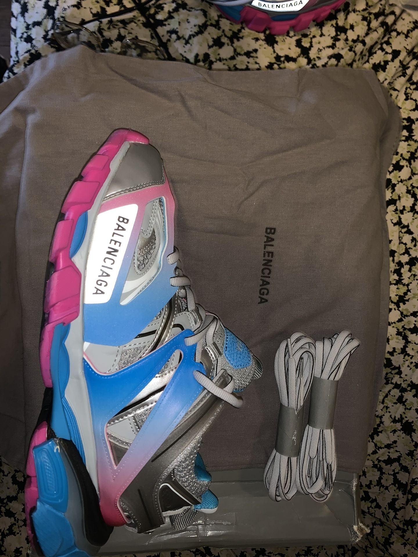 Balenciaga Track Blue Pink And Silver