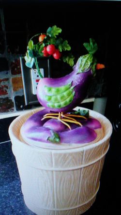 Eggplant. Cookie. Jar