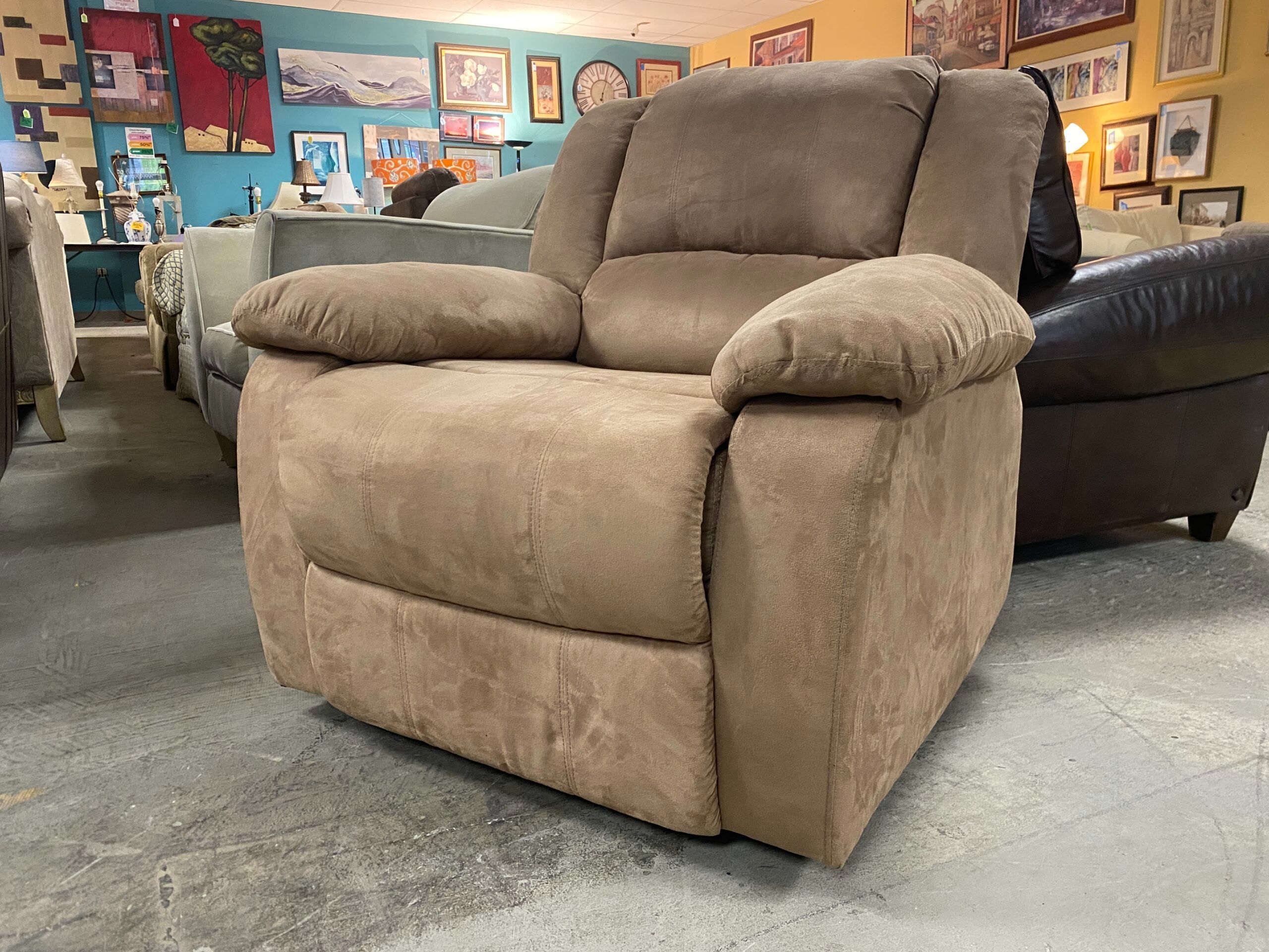 Tan Manual Reclining Armchair