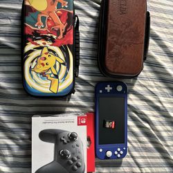 Nintendo Switch Lite With Splatoon 2, Pro Controller,and 2 Cases