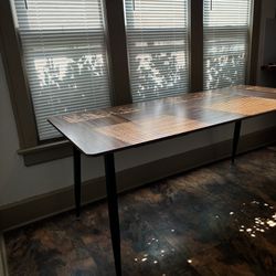 New Large Wood Table With Metal Frame 