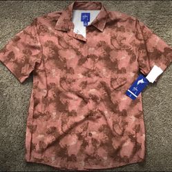 NEW~GUY HARVEY~Men's Abstract Shade Performance Fishing Shirt~Size Small~100% Polyester~Ventilated Back