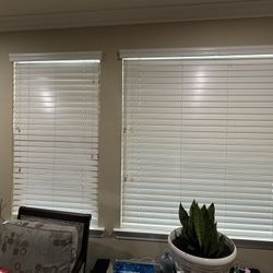 White Blinds Set Of Six - Plus 1 Set Bamboo Blinds 