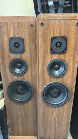 Two RCA tower speakers