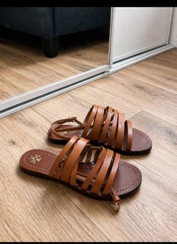 Yellow Tory Burch sandals