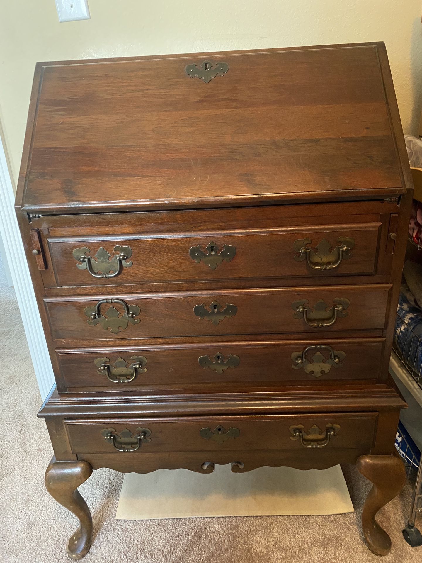 Queen Anne Mahogany Secretary Desk