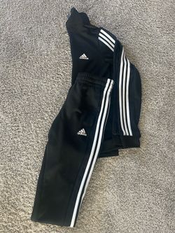 Adidas black and white track suit