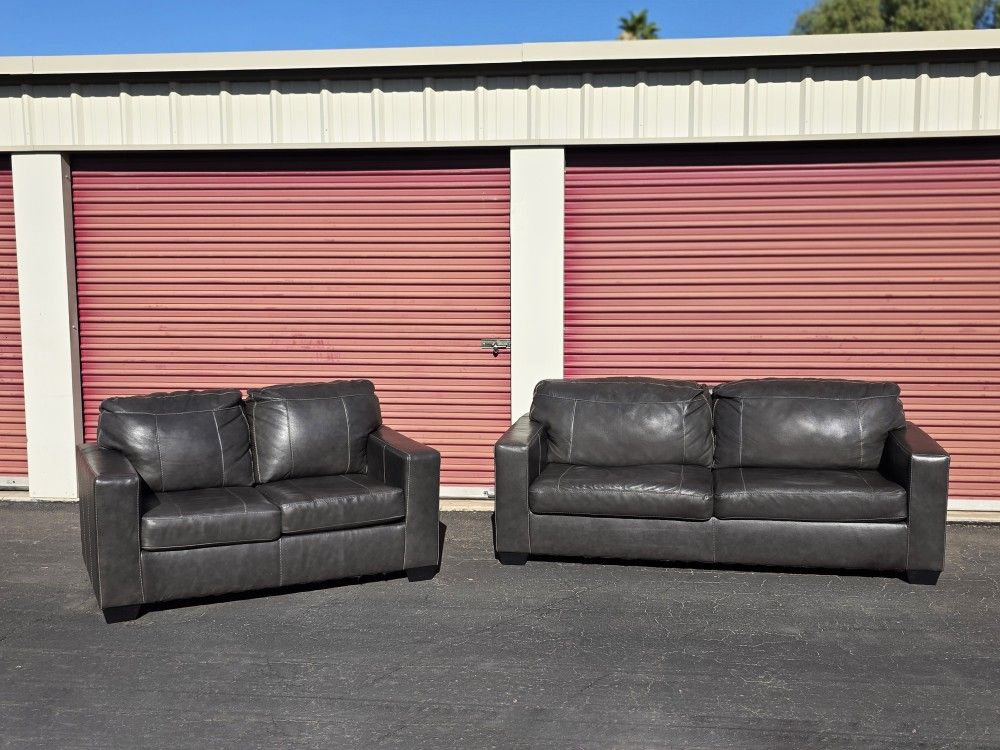 Leather Sofa and Loveseat