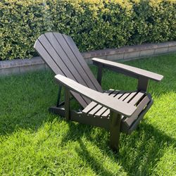 New Serwall All Weather Outdoor Patio Recliner Chair Adirondack Brown