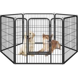 Dog Playpen Indoor, Extra Wide Outdoor Dog Fence Foldable Pet Puppy Exercise Pen for Yard/Garden/RV Camping, 6 Panels 32 Inch Height x 32 Inch Width